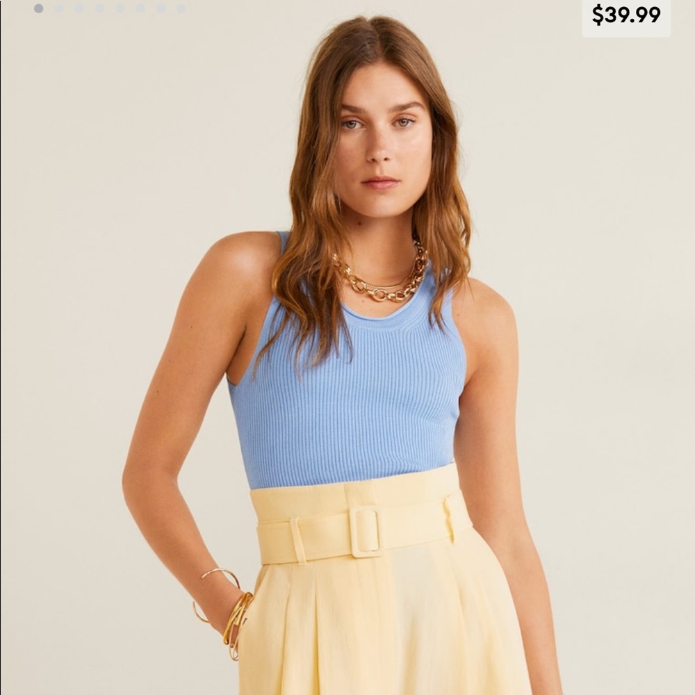 Mango Ribbed knit top
